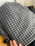 浪莎毛呢格子褲女冬季加絨高腰直筒顯瘦慵懶風(fēng)垂感休閑闊腿褲子女 曬單實(shí)拍圖