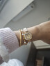 西普尼金表（HIPINE）金表女珍珠美人輕奢純金999手鏈表黃金手表防水石英表女生日禮物 珍珠美人【金重1g】方表 曬單實(shí)拍圖