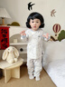 歡喜小熊寶寶春季純棉家居服套裝兒童春裝衣服嬰兒秋衣秋褲高腰護肚兩件套 曬單實(shí)拍圖