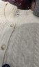 優(yōu)衣庫童裝女童souffle yarn舒芙蕾開(kāi)衫長(cháng)袖毛衣外套478173 01 乳白色 150 曬單實(shí)拍圖
