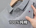 皮爾卡丹（pierre cardin）純棉保羅長(cháng)袖T恤男春秋季新款大碼寬松翻領(lǐng)polo領(lǐng)衫純色百搭上衣 長(cháng)袖-灰色(純棉POLO衫) XL 175 建議140-160斤 曬單實(shí)拍圖