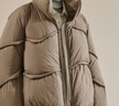 日著(zhù)（rizhuo）女裝2024冬季新款休閑防風(fēng)面包短白鴨羽絨服 氣球棕 L 曬單實(shí)拍圖