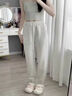 棠暖白灰色衛褲女春秋2026新款冬季加厚加絨加長(cháng)束腳燈籠休閑運動(dòng)褲子 加長(cháng)白灰 170-180cm S （100斤以下） 曬單實(shí)拍圖