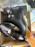 覓艷 媽媽鞋子軟皮靴子女鞋棉鞋秋冬季中跟加絨女靴中年中老年皮鞋 黑色 加絨 38 曬單實(shí)拍圖