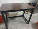 樺林語(yǔ)加固電腦桌臺式家用臥室一體寫(xiě)字現代簡(jiǎn)約書(shū)桌學(xué)習辦公室電競桌子 黑架子+古橡木【16MM厚加固款】 長(cháng)100寬60高75cm 曬單實(shí)拍圖
