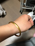 賽菲爾【快手爆款】黃金手鐲女款足金999寬面泥鰍背古法金素圈金鐲子 約20.00克 54mm【結婚三金】 曬單實(shí)拍圖