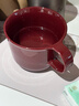 MUJI炻瓷 馬克杯 水杯杯子 桌面 帶把手 咖啡杯 家用  暗紅色 S 330ml 曬單實(shí)拍圖