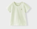童泰（TONGTAI）寶寶短袖夏季純棉嬰兒衣服兒童上衣男女童T恤純色半袖綠色100cm 曬單實(shí)拍圖