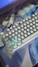 前行者（EWEADN）TK100朋克機械鍵盤(pán)電競游戲有線(xiàn)臺式電腦筆記本外接辦公打字復古外設吃雞 白色冰藍光青軸 曬單實(shí)拍圖