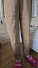 中老年媽媽純棉白色長(cháng)褲春夏薄款女褲高腰直筒休閑彈力松緊褲子 卡其 【純棉】春夏款 XL 【建議105-120斤】 曬單實(shí)拍圖