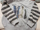 飛鳥(niǎo)和新酒拼接印花設計感灰色條紋衛衣女2025冬季新款寬松上衣 條紋淺灰HNC01 L 曬單實(shí)拍圖