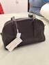 裘真新年禮物 植鞣頭層羊皮悠悠保齡球包女復古休閑大容量手提單肩包 咖啡色肩帶款-羊皮 曬單實(shí)拍圖