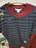 UR2025秋季新款女裝潮流貼紙印花撞色條紋拼接T恤UYV450199 墨藍條紋 M 曬單實(shí)拍圖