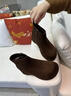 星期六（St&Sat）韓版厚底短靴女2026新款秋冬季加絨全包勃肯鞋加厚棉鞋高跟瘦瘦靴 咖啡色 加絨 35 (225mm) 曬單實(shí)拍圖