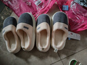 潔麗雅（Grace）棉拖鞋男士秋冬季室內防臭防滑居家保暖厚底踩屎感拖鞋男款冬天 曬單實(shí)拍圖
