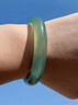 京瑩【生機康瑞】玉手鐲女冰種玉髓湖水綠色瑪瑙手鐲子送老婆女友禮物 曬單實(shí)拍圖