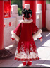 舟喜（ZHOUXI）女童洋氣冬季加絨漢服裙套裝拜年服寶寶新年裝國風(fēng)過(guò)年穿春節加厚 紅色 110 曬單實(shí)拍圖