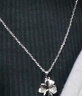 中國黃金四葉草足銀項鏈女心形吊墜新年禮物情人節送女友老婆生日 足銀四葉之戀項鏈-托帕石+京速達 曬單實(shí)拍圖
