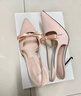 CHARLES&KEITH緞面蝴蝶結尖頭高跟涼鞋女生日禮物新年禮物送女友CK1-60361556 Light Pink淺粉色 37 曬單實(shí)拍圖