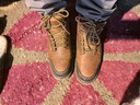 卡特CAT卡特男士休閑工鞋經(jīng)典牛皮面防滑大黃靴工裝低靴 棕紅 43  曬單實(shí)拍圖