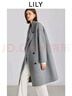 LILY2025冬新款羊毛羊駝毛雙面呢西裝領(lǐng)高級感純色毛呢大衣外套女 501灰色 M 曬單實(shí)拍圖