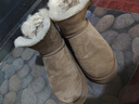 京東京造【厚底增高】中筒雪地靴25秋冬新款女鞋百搭真皮靴子女 栗色 36 曬單實(shí)拍圖
