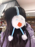 均垚白色毛絨耳罩保暖女士耳包耳暖護耳耳套耳帽耳捂子可愛(ài)新年禮物 小雪人毛絨耳罩 曬單實(shí)拍圖