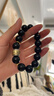 石玥珠寶 14mm天然黑曜石手串本命年銀護身符轉運水晶手鏈男女士款禮物 曬單實(shí)拍圖