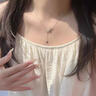 伊夢(mèng)嬌純銀項鏈S925銀愛(ài)心項鏈女小眾設計感鎖骨鏈新款9999純銀項鏈女款 愛(ài)心項鏈 曬單實(shí)拍圖