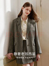 香影老錢(qián)風(fēng)咖色西裝外套女2026春季新款含羊毛單排扣通勤正肩西服 咖色 M 160/84A/95-110斤 曬單實(shí)拍圖
