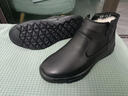 普步仕品牌雪地靴男2025冬季新款真皮高幫羊毛頭層牛皮鞋保暖加絨靴子男 黑色 38 曬單實(shí)拍圖