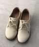 ZHR英倫風(fēng)小皮鞋女圓頭系帶女鞋真牛皮粗跟單鞋女 AY127 米色 37  曬單實(shí)拍圖