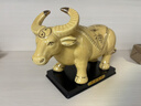 土黃色陶瓷牛擺件風(fēng)水客廳辦公室桌招財鎮宅衛生間補角水牛工藝品 款式五   土黃色描金 曬單實(shí)拍圖