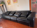 芝華仕頭等艙黑犀牛30787半青皮零靠墻賽羽絨電動(dòng)沙發(fā)黑色3.70m輕奢客廳 曬單實(shí)拍圖