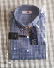 金利來(lái)襯衫男長(cháng)袖全棉透氣舒適基礎款格子襯衣SLT0060-LH152 藍色 1XL  曬單實(shí)拍圖