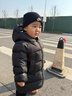 保姆鵝  【風(fēng)墻】?jì)和鸾q服寶寶中長(cháng)款護臉加厚外套保暖童裝[NG2664] 炭黑 110 曬單實(shí)拍圖