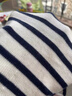 啄木鳥(niǎo)披肩女外搭春夏防風(fēng)辦公室上班百搭襯衫針織披肩可外穿小坎肩 藍白條紋 曬單實(shí)拍圖
