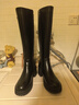 狄德拉真皮厚底長(cháng)筒靴女2025秋冬新款圓頭粗跟不過(guò)膝騎士靴顯瘦高筒靴 黑色絨里 37 (235mm) 曬單實(shí)拍圖
