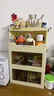 零食收納置物架客廳落地小推車(chē)玩具整理折疊柜子可移動(dòng)家用儲物箱 40cm寬 1收納架+2置物柜 3層 曬單實(shí)拍圖