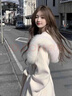 春乏2025年秋冬流行中長(cháng)款雙面絨毛呢外套女大毛領(lǐng)法式小個(gè)子呢子大衣 米白色 【白色跟白灰色毛領(lǐng)混發(fā)】 XS 建議105斤以下 曬單實(shí)拍圖