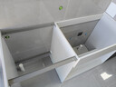 【京喜甄選】陽(yáng)臺洗衣柜蜂窩鋁一體臺盆洗衣池滾筒洗衣機柜浴室柜 灰色160CM單獨下柜+雙下水+抽拉水龍頭【備注左右盆】 曬單實(shí)拍圖