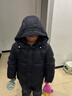 左西男童羽絨服冬季2025新款保暖兒童三防連帽面包服外套 黑色 150 曬單實(shí)拍圖