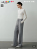 艾諾絲雅詩(shī)【商場(chǎng)同款】2025冬季新款羊毛混紡闊腿褲休閑褲長(cháng)褲女41033134 羽毛灰 L 曬單實(shí)拍圖