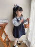班喜迪女童連衣裙春裝新款洋氣寶寶公主裙周歲禮服春秋裝兒童學(xué)院風(fēng)裙子 藍色 100 曬單實(shí)拍圖