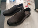 普步仕品牌真皮皮鞋男2026手抓紋牛皮透氣防滑一腳蹬休閑鞋懶人駕車(chē)鞋男 黑色(四季款) 41 (標準皮鞋正碼) 曬單實(shí)拍圖