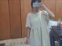 Jret韓版寬松簡(jiǎn)約純色仙女學(xué)院風(fēng)設(shè)計(jì)小眾炸街溫柔風(fēng)連衣裙夏季 杏色 S 曬單實(shí)拍圖