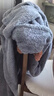 果殼（Gukoo）情侶睡衣冬款毛絨女家居服保暖連帽卡通睡袍男 冰藍睡袍男 2XL 曬單實(shí)拍圖