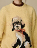 茵曼（INMAN）2025冬季女裝新款含羊毛萌寵泰迪小狗圓領(lǐng)針織衫套頭毛衣 黃色 L 曬單實(shí)拍圖