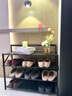 千禧華府鞋架門(mén)口多層家用免安裝折疊簡(jiǎn)易門(mén)口收納置物鞋架子黑色4層70 曬單實(shí)拍圖
