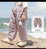 巴厘小豬女童棉褲冬季保暖褲男童夾棉加厚束腳長(cháng)褲寶寶休閑褲秋冬兒童褲子 星洛紫 90 曬單實(shí)拍圖